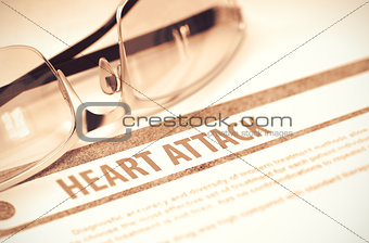 Diagnosis - Heart Attack. Medical Concept. 3D Illustration.