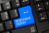Responsive Design CloseUp of Blue Keyboard Keypad.