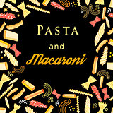 Vector background with different tasty pasta