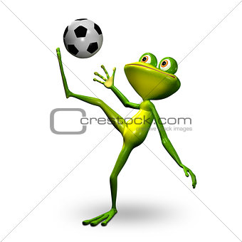 3d Illustration Frog with Ball