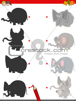 shadow game with elephants