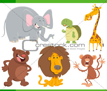 cute animals cartoon set illustration