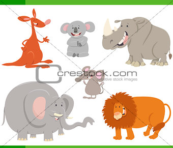 cartoon animals set illustration