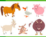 cute farm animal characters set