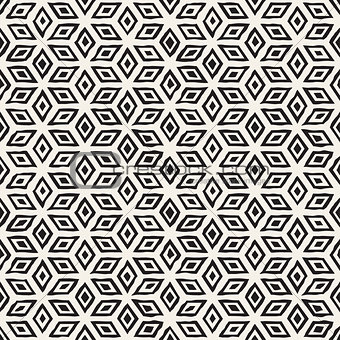 Hand Drawn Line Lattice. Abstract Freehand Background Design. Vector Seamless Pattern.