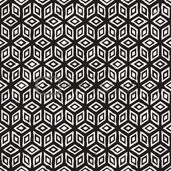 Hand Drawn Line Lattice. Abstract Freehand Background Design. Vector Seamless Pattern.