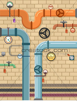pipeline on plumbing concept background