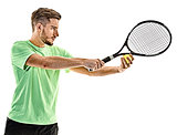 tennis player service serving man isolated