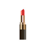 Opened red lipstick isolated