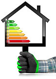 Energy Efficiency - Sign in the Shape of House