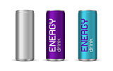 Vector illustration of bright energy drink cans 