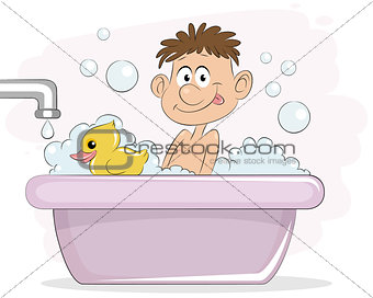 Boy in bath