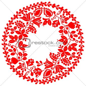 Red vector wreath isolated on white background