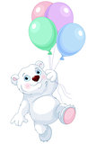 Polar Bear Flying With Balloons