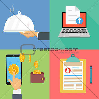 Vector collection icons business and finance concept