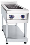 Modern ceramic metal stove in luxurious kitchen Industrial