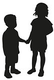 friends together silhouette vector