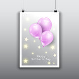 Happy Mother's Day card design with balloons