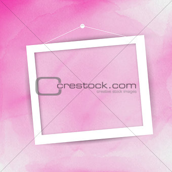 Picture frame on watercolour background 