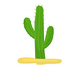 Cactus icon flat, cartoon style isolated on white background. Vector illustration, clip art.