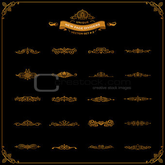 New Calligraphic Page Dividers and Elements of vintage ornaments set