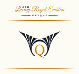 Calligraphic Luxury line Flourishes elegant emblem monogram. Royal vintage divider design