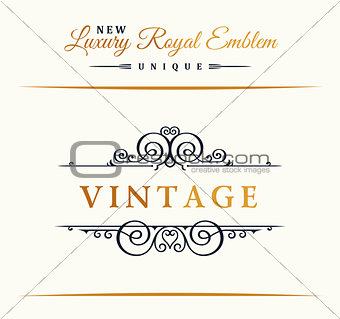 Calligraphic Luxury line symbol. Flourishes elegant emblem monogram. Royal vintage divider design