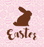 Easter greeting card with rabbit