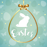 Green Easter greeting card