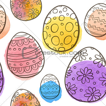 Hand drawn Easter seamless pattern