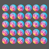 Alphabet letters colorful button