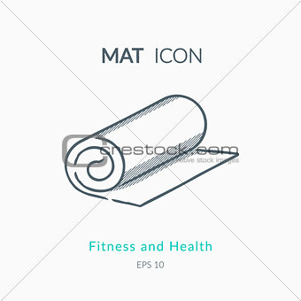Mat icon isolated on white.