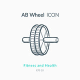 AB Wheel icon isolated on white.