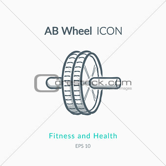 AB Wheel icon isolated on white.