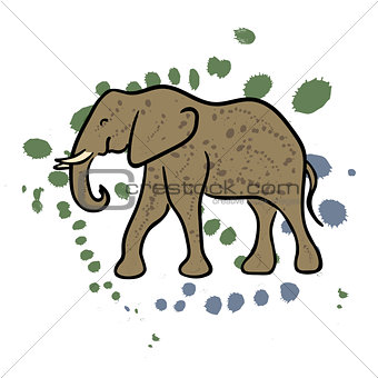 Elephant hand drawn clip art