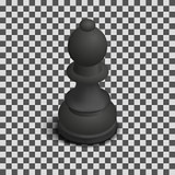 Black chess piece bishop isometric, vector illustration.