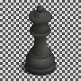 Black queen chess piece in isometric, vector illustration.