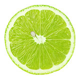 slice of lime citrus fruit isolated on white