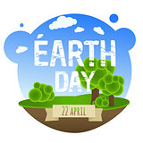 Earth Day Card With Trees