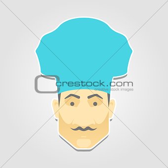 Icon chef in flat style