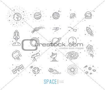Space flat icons