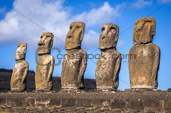 Moais statues, ahu Tongariki, easter island