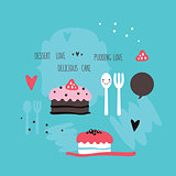 Cute hand drawn cakes Delicious Sweet dessert banner