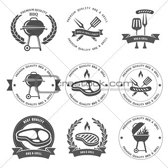 Barbecue party and grill party emblems