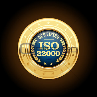 ISO 22000 standard medal - Food safety management
