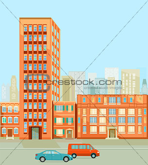 Buildings in the city illustration