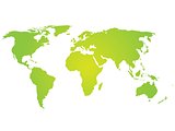 Green silhouette of world map