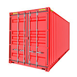 Red Cargo Container. Isoalted