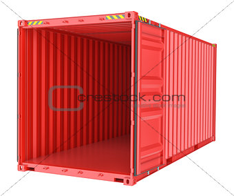 Shipping container on white background