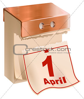 1 April Fools Day. Tear-off calendar sheet